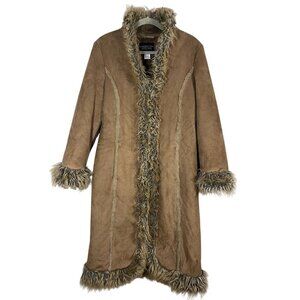 Boulder Trail Penny Lane Jacket Brown M Afghan Hippie Festival Boho Shaggy Fur